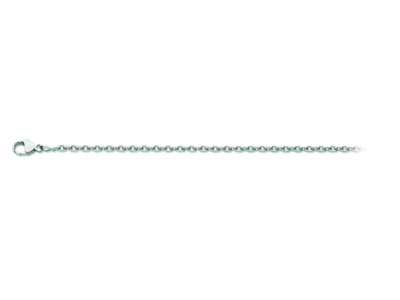 Chaîne maille Forçat diamantée 1 mm, 42 cm, Or gris 18k rhodié - Image Standard - 1