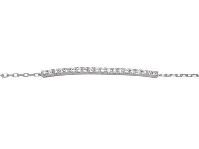 Bracelet Ligne sur chaîne, diamants 0,10ct, 16-17-18 cm, Or gris 18k - Image Standard - 1