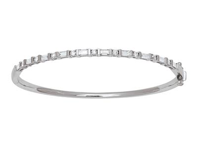 Bracelet Jonc diamants 1,31ct, 58 x 50 mm, Or gris 18k - Image Standard - 1