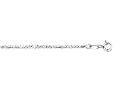 Bracelet Boules ciselées 1,80 mm, 17+3 cm, Or gris 18k - Image Standard - 1