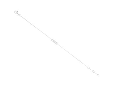 Bracelet chaîne motif Rectangle, diamants 0,20ct, 16-17-18 cm, Or gris 18k - Image Standard - 1