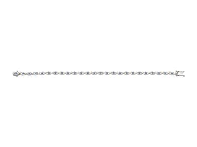 Bracelet rivière motifs ovales 4,30 mm, diamants 1,45ct et saphirs 0,98ct, Or gris 18k