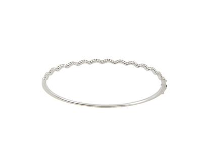 Bracelet Jonc vagues, diamants 0,42ct, 50 x 60 mm, Or gris 18k - Image Standard - 1