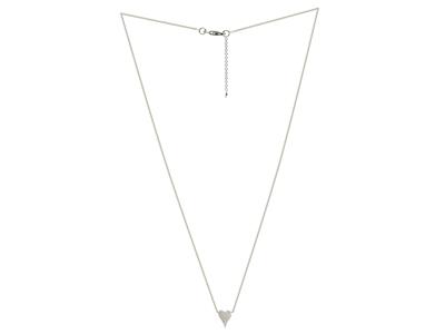 Collier motif coeur allongé, hauteur 10 mm, diamants 0,15ct, 42-45cm, Or gris 18k - Image Standard - 2