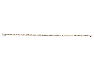 Bracelet Fantaisie massif 3,50 mm, 21 cm, Or bicolore 18k - Image Standard - 1