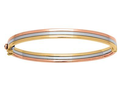 Bracelet Jonc 3 rangs creux, 63 mm, 3 Ors 18k - Image Standard - 1