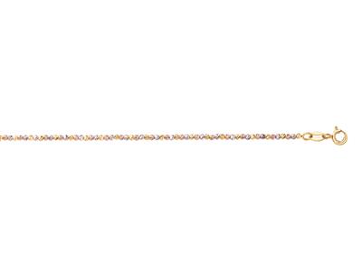Bracelet Boules ciselées 1,80 mm, 173 cm, 3 Ors 18k