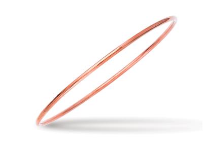 Bracelet Jonc massif, fil rond 2 mm, forme ronde 60 mm, Or rouge 18k - Image Standard - 1