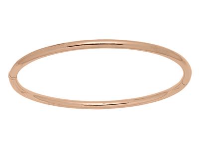 Bracelet Jonc ouvrant, fil rond massif 3 mm, 60 x 50 mm, Or rouge 18k - Image Standard - 1