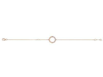 Bracelet chaîne cercle diamants 0,08ct sur chaîne, 16-18 cm, Or rose 18k - Image Standard - 1