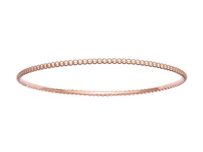 Bracelet Jonc perlé massif fermé, 62 mm, Or rouge 18k - Image Standard - 1