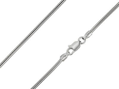 Chaîne maille Serpent ronde 1,6 mm, 76 cm, Argent 925