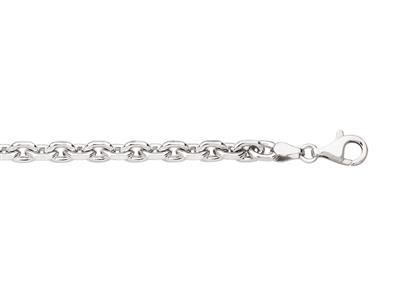 Bracelet maille Forçat diamantée 6 mm, 21 cm, Argent 925 rhodié - Image Standard - 1