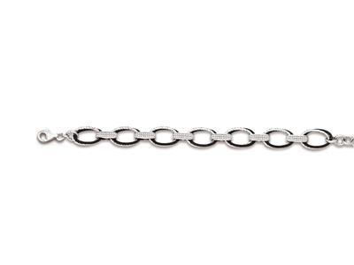 Bracelet maille Ovale double 12 mm, 18-20 cm, Argent 925 rhodié plus ruthénium - Image Standard - 1