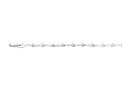 Bracelet ligne, serti de Cristaux carrés, 18,50 cm, Argent 925 Rh - Image Standard - 1