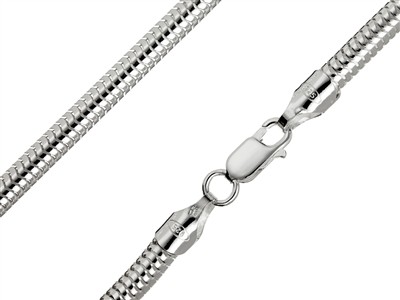 Chaîne maille Serpent ronde 5 mm 45 cm, Argent 925