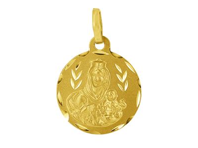 Médaille Vierge scapulaire 16 mm, double face, Or jaune 18k - Image Standard - 1
