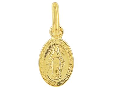 Médaille Saint Christophe, bord facetté, Or jaune 750, 18mm