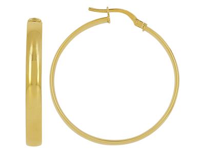 Créoles tube ovale 4 x 1,30  mm, diamètre intérieur 30 mm, Or jaune 18k - Image Standard - 1