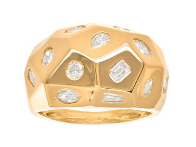 Bague facettée, diamants multi tailles 1,06ct, Or jaune 18k, doigt 58 - Image Standard - 1