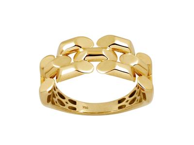 Bague lingotins 9 mm, Or jaune 18k, doigt 52 - Image Standard - 1