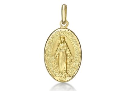 Médaille Vierge miraculeuse 16 mm creux, Or jaune 18k - Image Standard - 1
