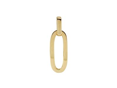 Pendentif maille ovale 28 x 11,50 mm, tube creux, Or jaune 18k