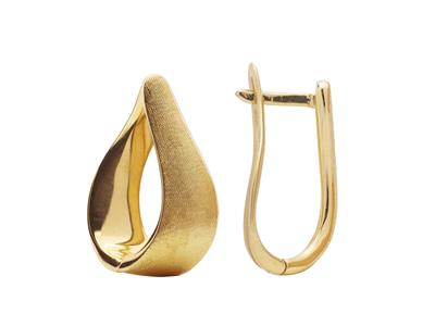 Boucles d'oreilles triangles satinées, hauteur 20 mm, Or jaune 18k - Image Standard - 1