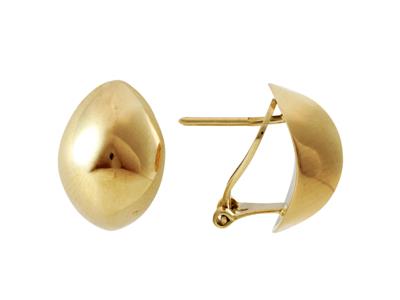 Boucles d'oreilles dôme, 10 x 15 mm, Or jaune 18k - Image Standard - 1