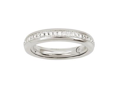 Alliance ajustable 4 mm, tour complet diamant 0,35 ct, Or gris 18k, doigt 50 à 56