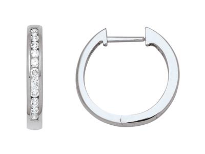 Créoles diamants 0,27ct, diamètre intérieur 14 mm, Or gris 18k - Image Standard - 1