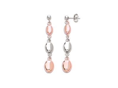 Boucles d'oreilles pendantes, plaqué rose et Argent 925 rhodié - Image Standard - 1
