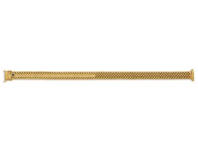 Bracelet maille Polonaise réversible mate et polie 7,50 mm, 18 cm, Or jaune 18k