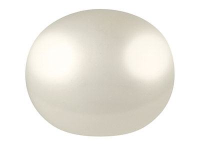 Perle d'eau douce Bouton semi-percée, 7,00 - 7,50 mm, blanc, la paire - Image Standard - 1