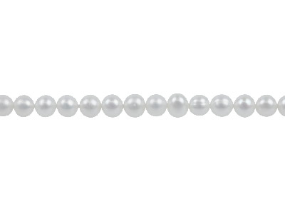 Perle d'eau douce ronde, 4-4,50 mm, blanc naturel, brin de 40 cm - Image Standard - 1