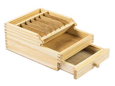 Rangement avec tiroir en bois, pour outils d'établi 