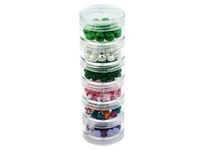 Boîtes rondes pour perles, petit modèlen 4,1 cm, Beadalon , lot de 6 - Image Standard - 1