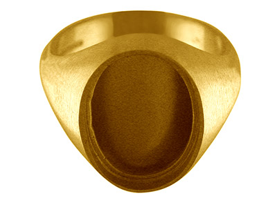 Chevalière à sertir pour pierre ovale de 16 x 12 mm, Or Jaune 9k, doigt 59 - Image Standard - 1