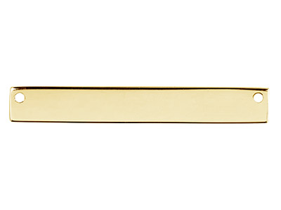 Ebauche Plaque rectangulaire percée 2 trous, 40 x 6 mm, Gold filled - Image Standard - 1