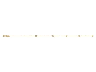 Collier maille Forçat et Oxydes de zirconium, 45 cm, Gold filled - Image Standard - 1