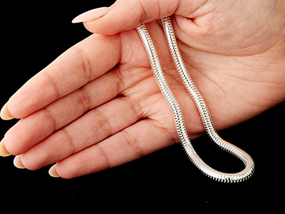 Chaîne maille Serpent ronde 5 mm, 40 cm, Argent 925 - Image Standard - 6