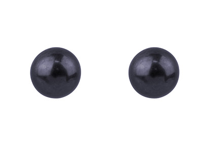Boucles d'oreilles Perle de culture noire 4,5 mm, Argent 925 - Image Standard - 1