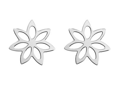 Boucles d'oreilles Fleur, Argent 925 - Image Standard - 1