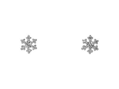 Boucles d'oreilles Flocon de neige avec oxydes de zirconium, Argent 925 - Image Standard - 1